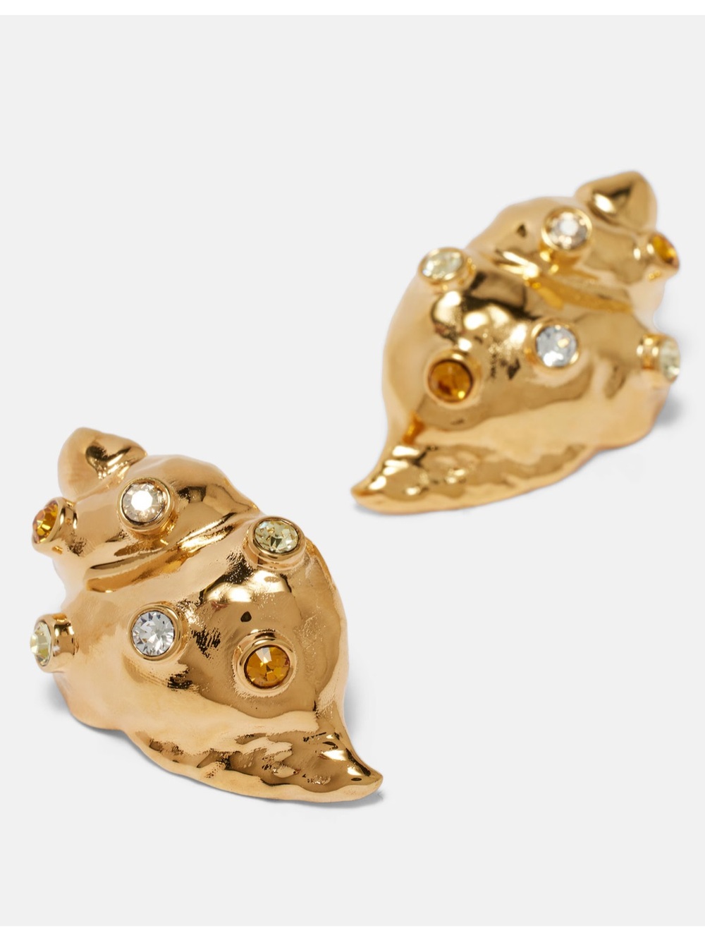 OSCAR DE LA RENTA • Seashell Post Drop earrings in Neutrals